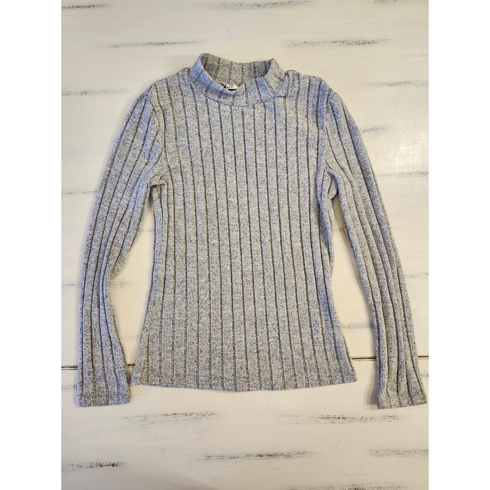 Shein Long Sleeve Ribbed Mock Neck Girls ‎ Size 11-12 Y Gray